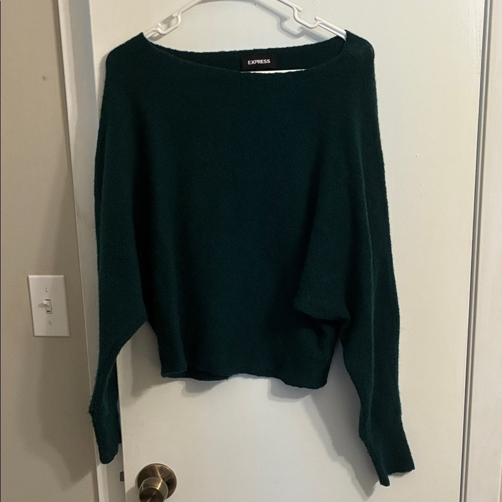Express Women's Deep Green Sweater